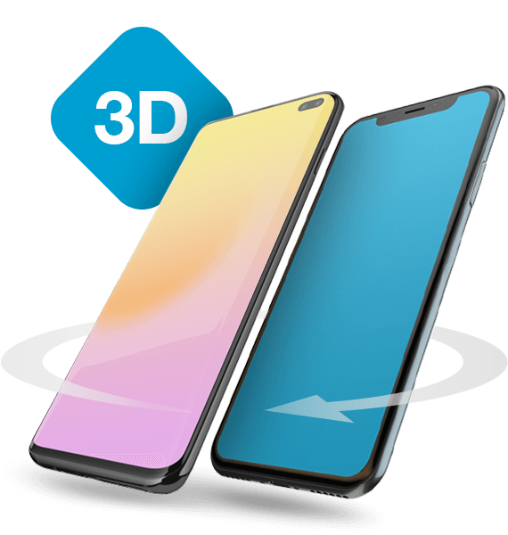 Zwei Handys in 3D vergleichen über den Drei 3D Vergleich