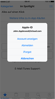 Apple ID eingeben