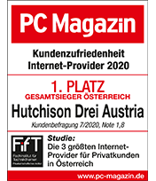 1. Platz Kundenzufriedenheit PC Magazin Österreich 2020