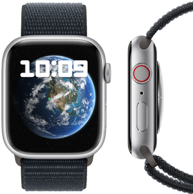 Vorder- und Seitenansicht der neuen CO₂ neutralen Apple Watch.