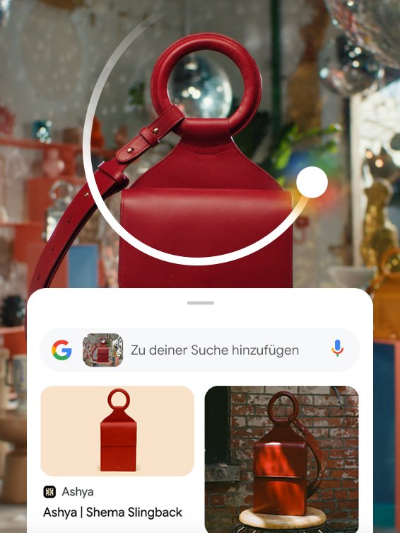 Das Bild zeigt die Funktion „Circle to Search“
