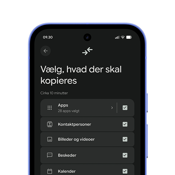 Nahaufnahme des Pixel-Displays zeigt, wie der Nutzer Apps von einem anderen Gerät kopiert.