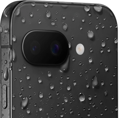 Google Pixel 9a covered in water droplets