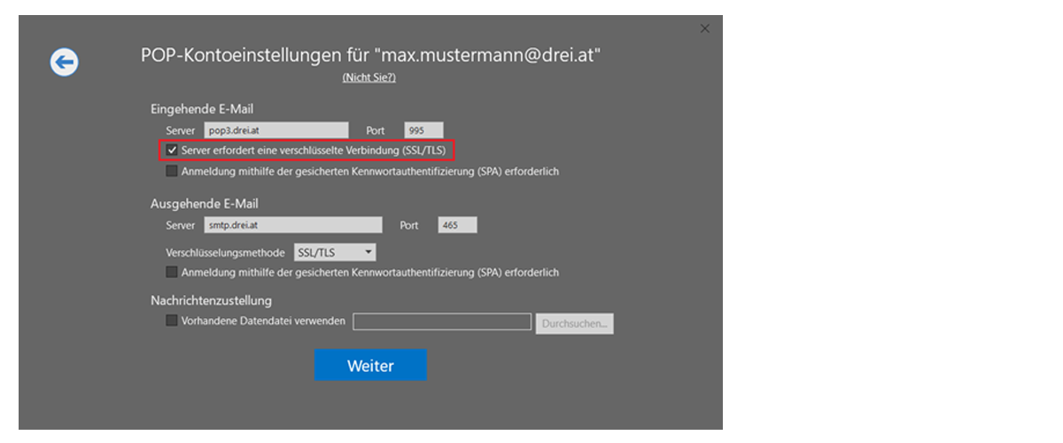 E-Mail Einstellungen Outlook Schritt 5