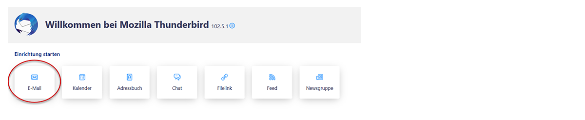 E-Mail Einstellungen Thunderbird Schritt 1