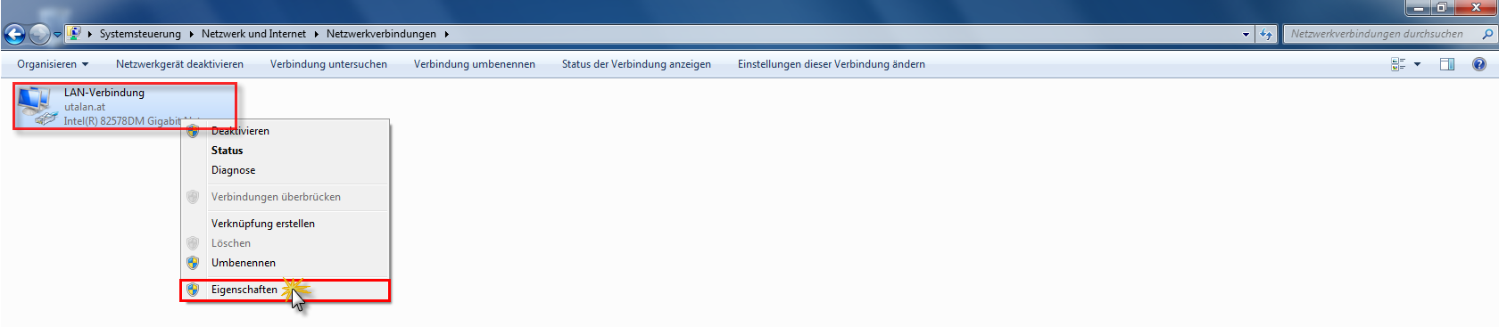 Netzwerkeinstellungen unter Windows 7 Bild 6