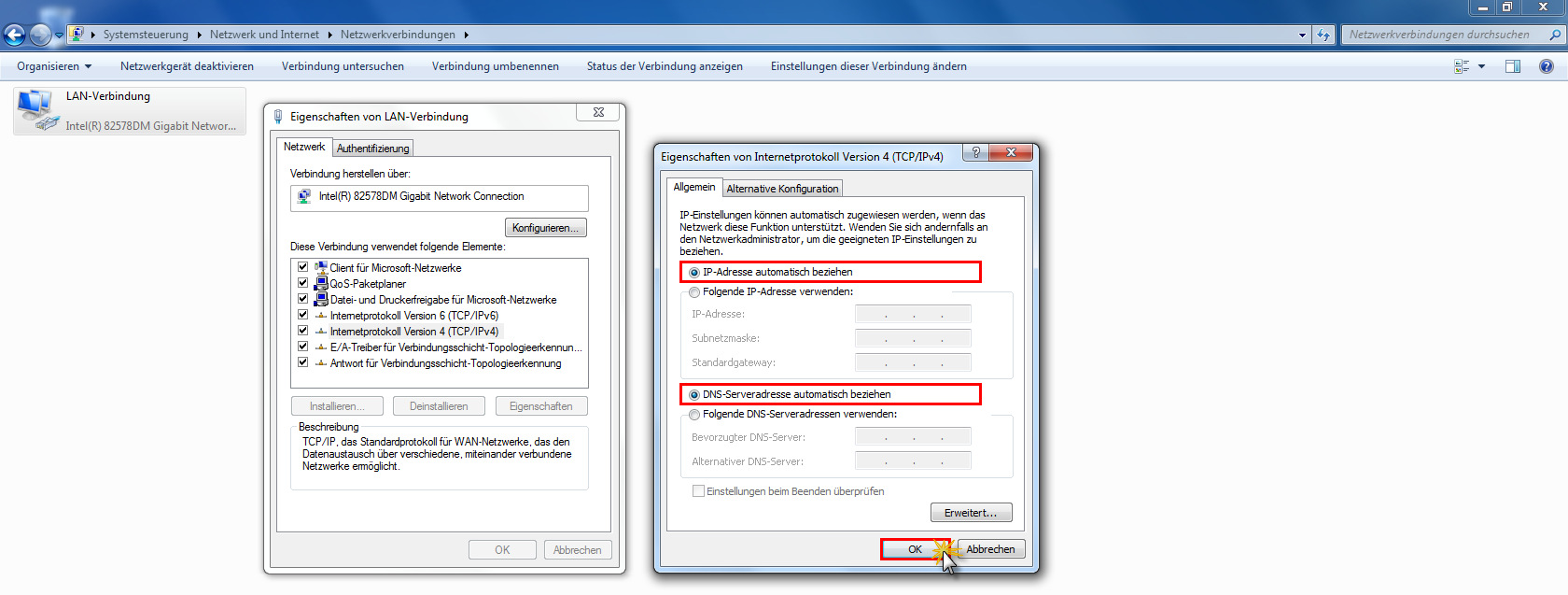 Netzwerkeinstellungen unter Windows 7 Bild 8