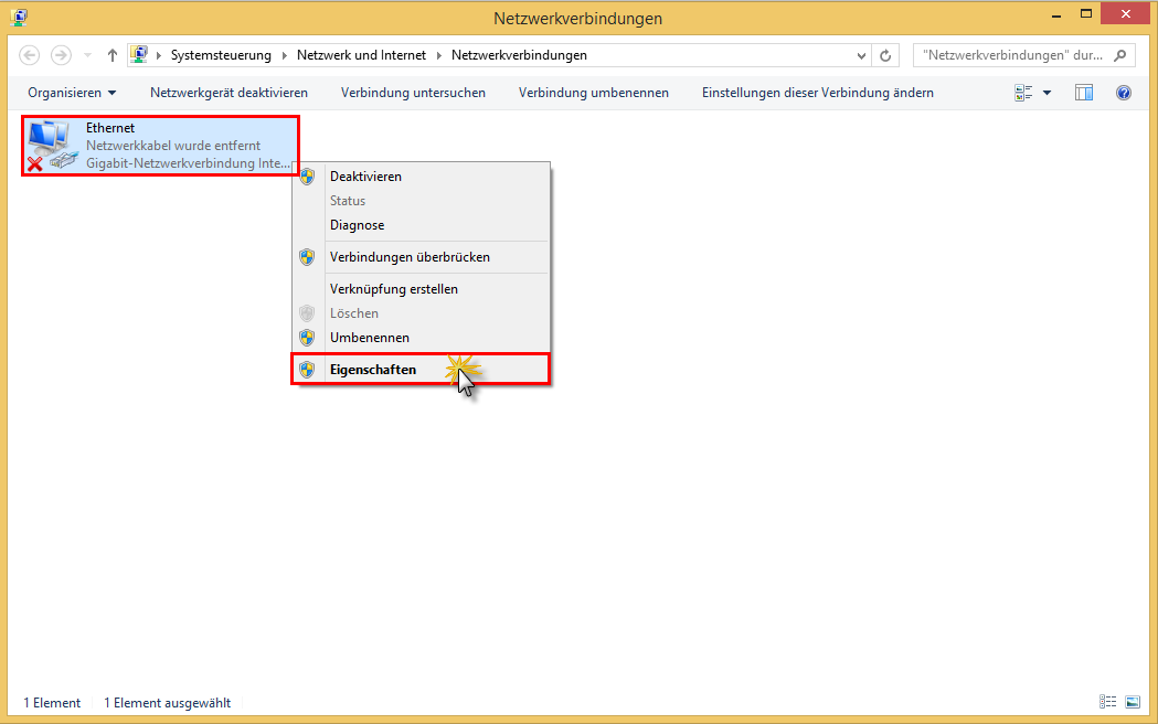 Netzwerkeinstellungen unter Windows 8 Bild 6