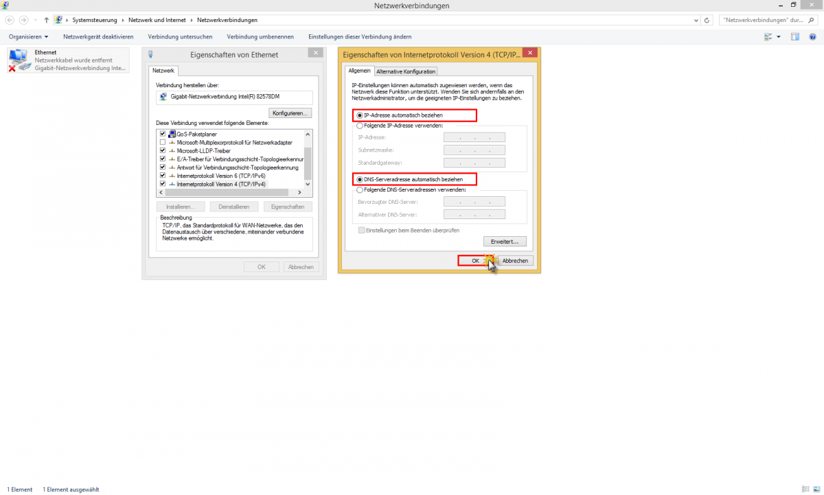 Netzwerkeinstellungen unter Windows 8 Bild 8
