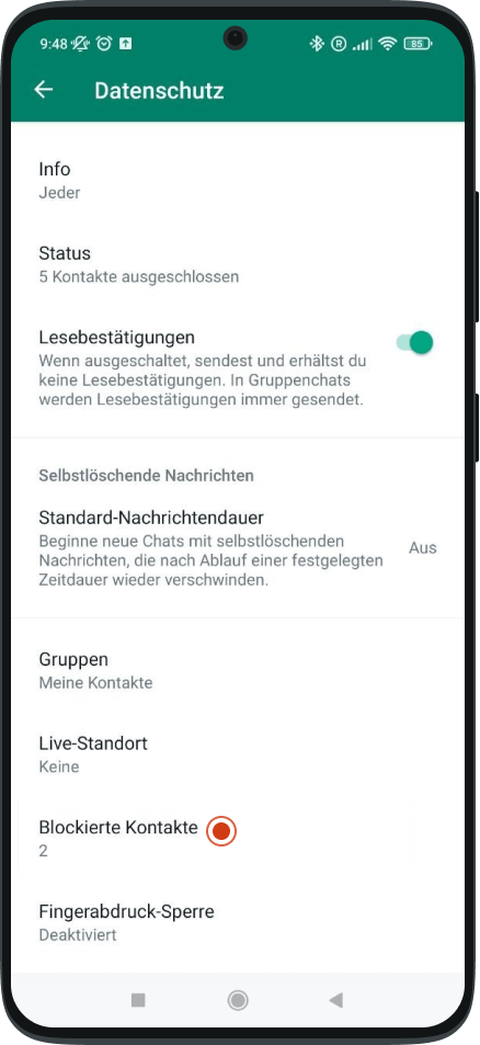 WhatsApp Kontakte blockieren 6