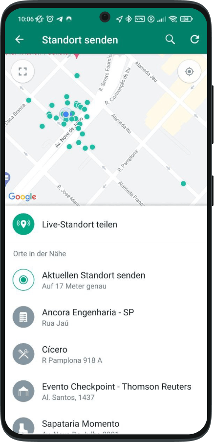 Anleitung Standort schicken Schritt 6