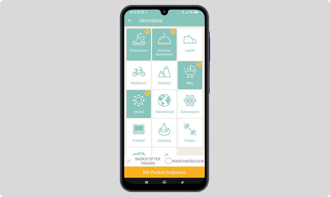 Screenshot Packpoint-App