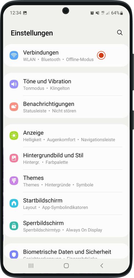 Android Anleitung Flugmodus einstellen Schritt 2