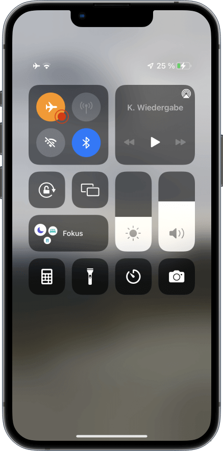 iOS Anleitung Flugmodus einstellen Schritt 1