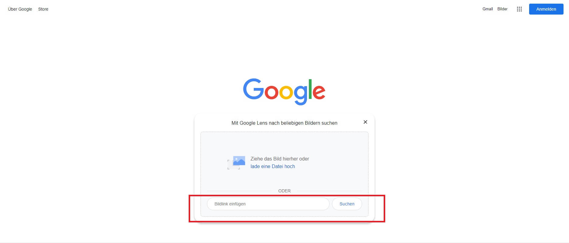 Google Rückwärtssuche mit Bild-URL