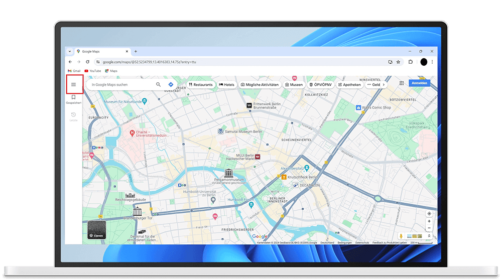 Google Maps am Computer löschen