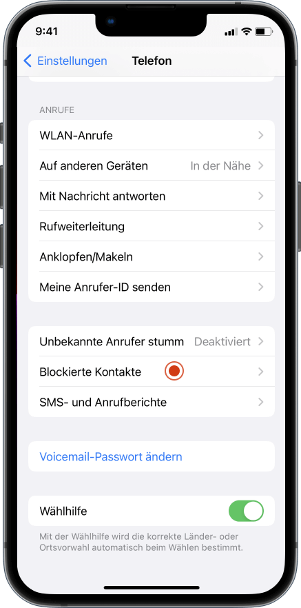 iPhone Anleitung Nummer blockieren iPhone-Einstellungen 3