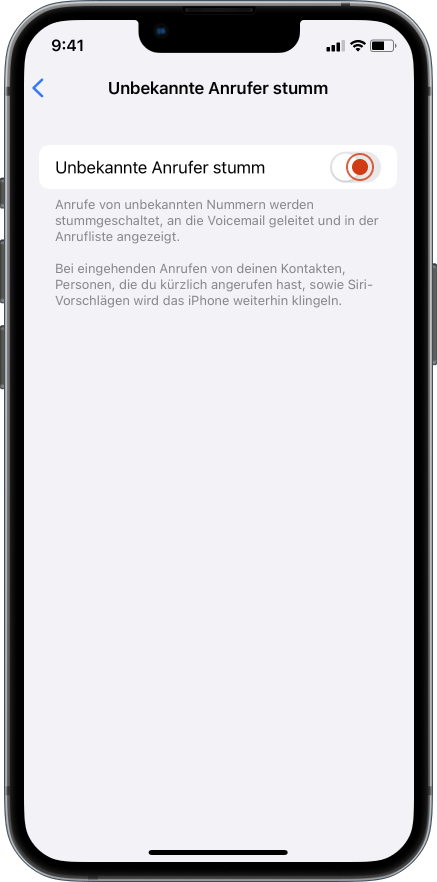 iPhone Anleitung Unbekannte Anrufer an Voicemail weiterleiten 4