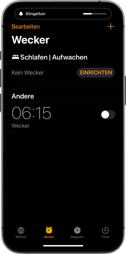 iPhone Wecker Lautstärke