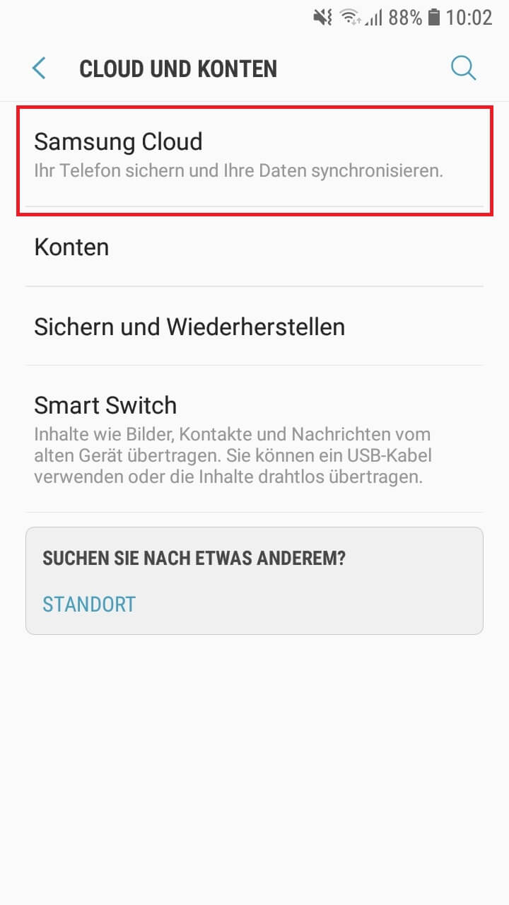 Schritt 2: Offline Suche Samsung einschalten