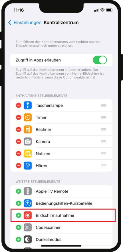 Anleitung iPhone Screenshots Schritt 4