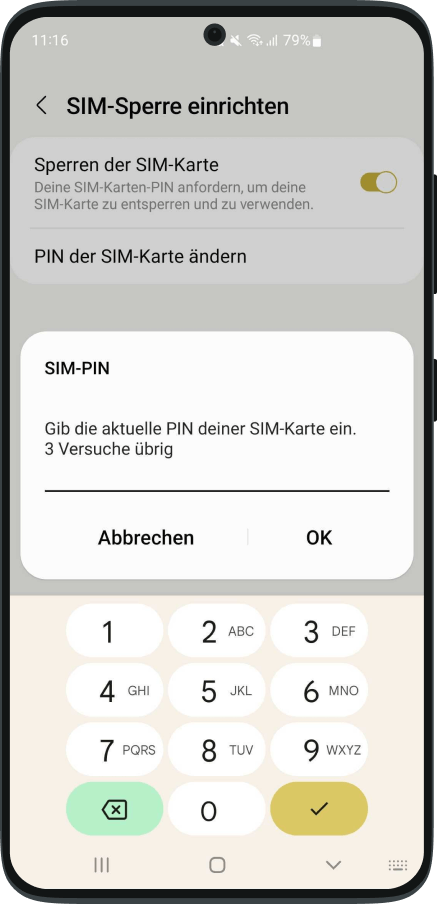 Schritt 5 SIM PIN ändern Android