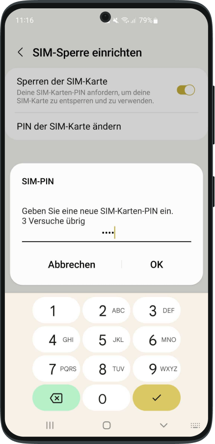 Schritt 6 SIM PIN ändern Android