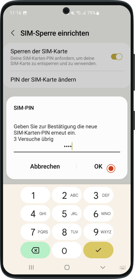 Schritt 7 SIM PIN ändern Android