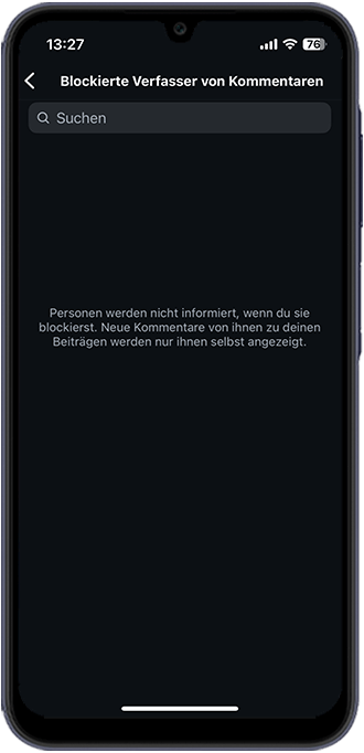 Schritt 3: Unter „Kommentare blockieren von“ können Sie einzelne Instagram-Accounts sperren.