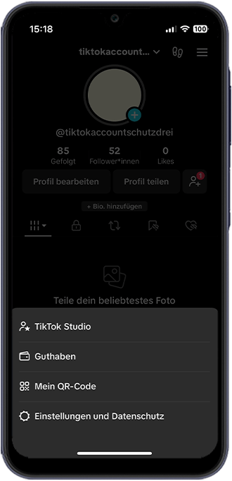 Schritt 2: Wählen Sie „Einstellungen und Datenschutz“.