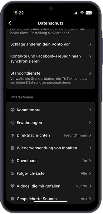 Schritt 3: Tippen Sie unten auf „Direktnachrichten“.