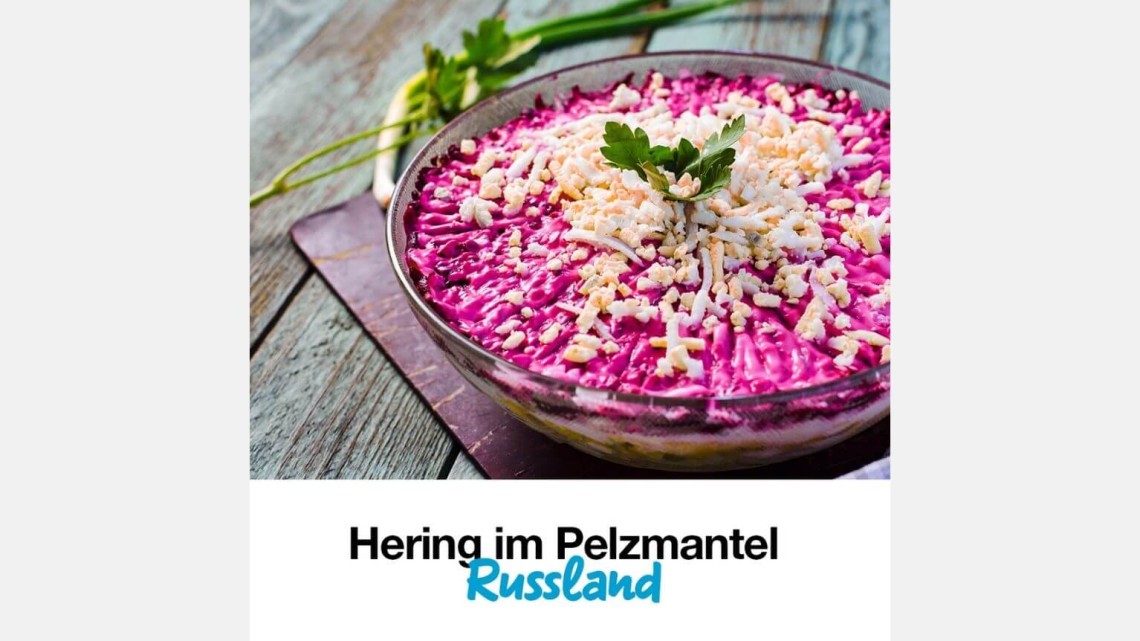 Hering im oder unter dem Pelzmantel in Russland