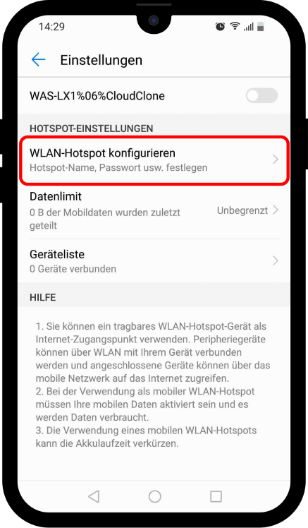 Anleitung WLAN Hotspot Android 4