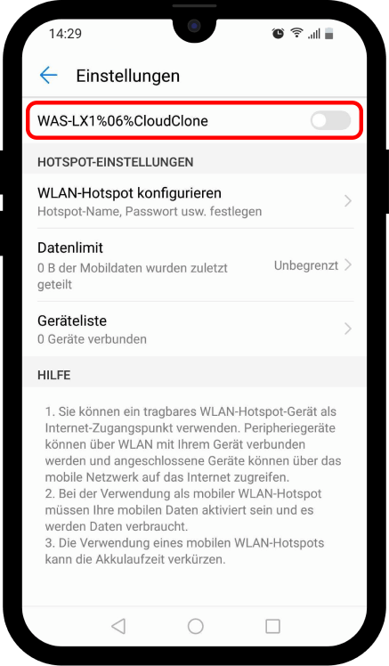 Anleitung WLAN Hotspot Android 8