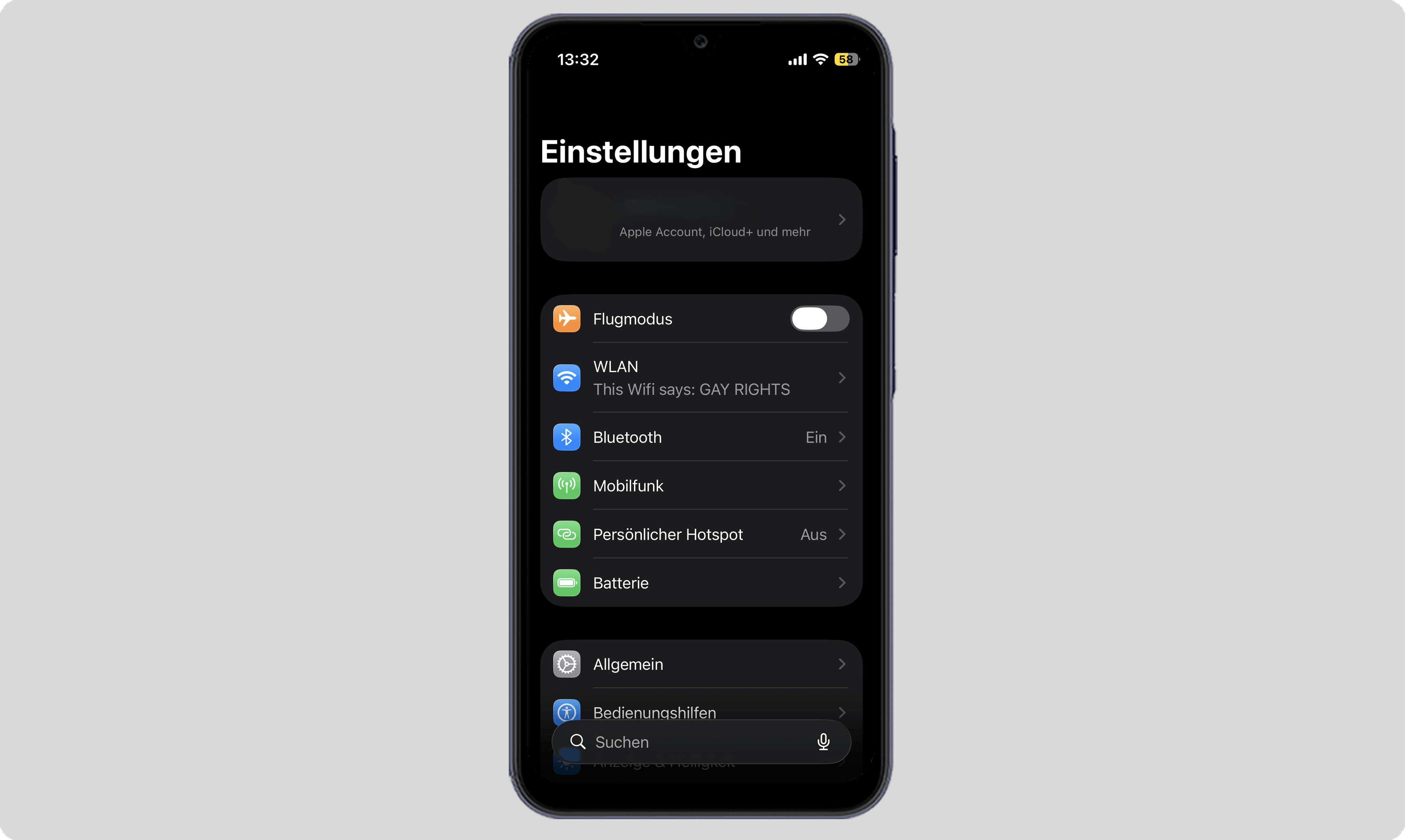iPhone-Screenshot - Einstellungen - W-Lan