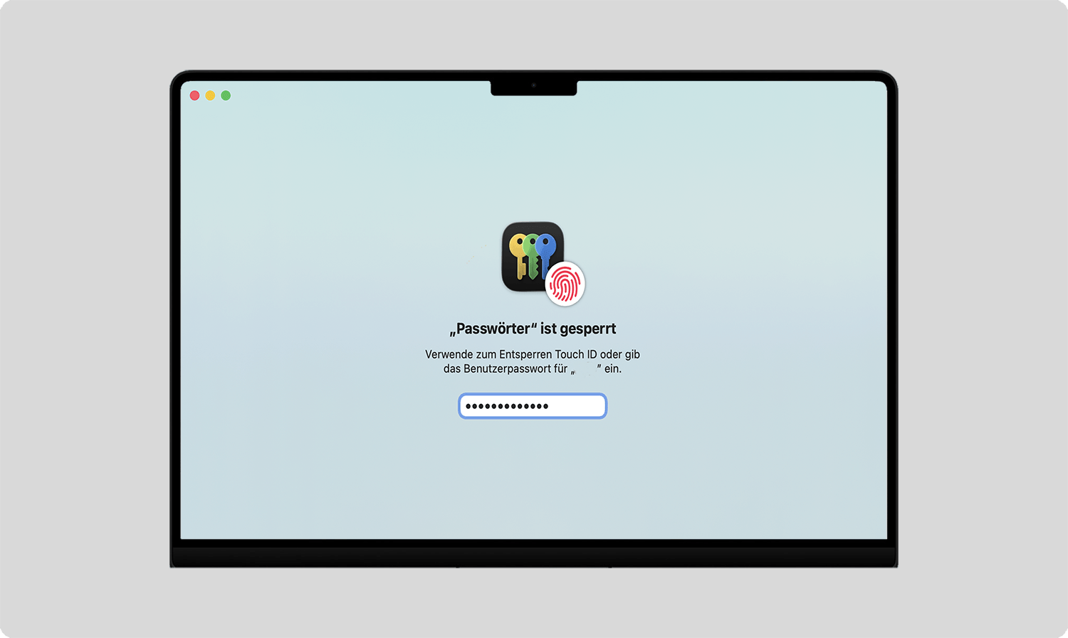 Am Mac - Mit Mac-Passwort entsperren