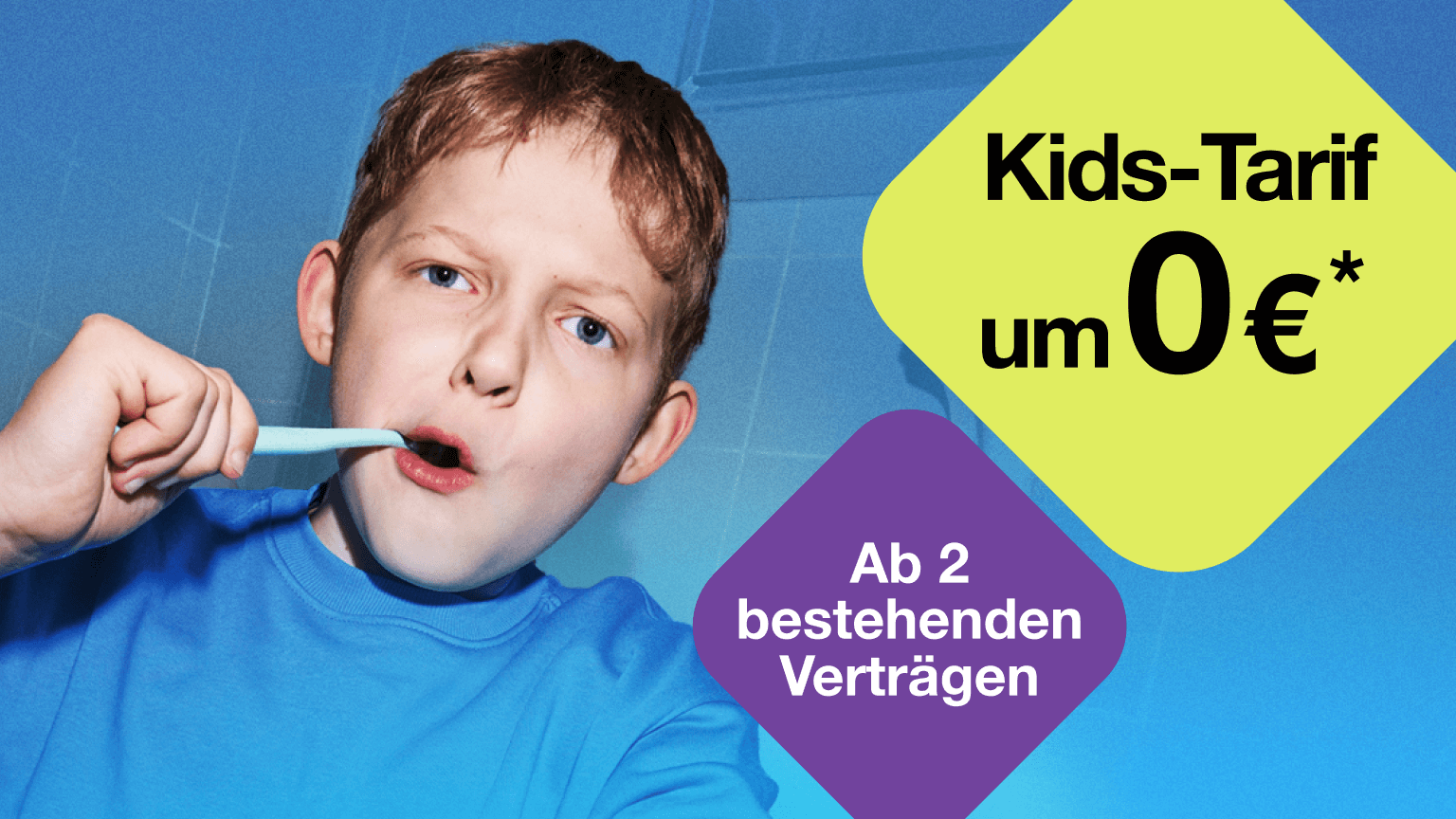 Kids Tarif um 0 € * ab 2 bestehenden Tarifen im Unlimited Mix.
